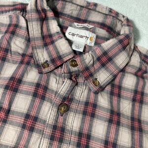 Y2k 2000s Carhartt Flannel Button Up Long Sleeve Shirt Large Plaid Work Checker